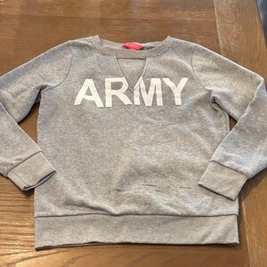 Cozy Gray Sweatshirt with ARMY Print